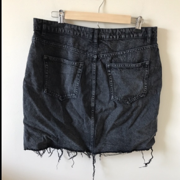 Cute, Black High Waisted Denim Skirt - 14 - Picture 2 of 3